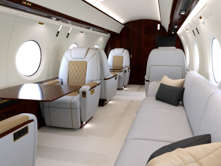 luxury private jet interiors